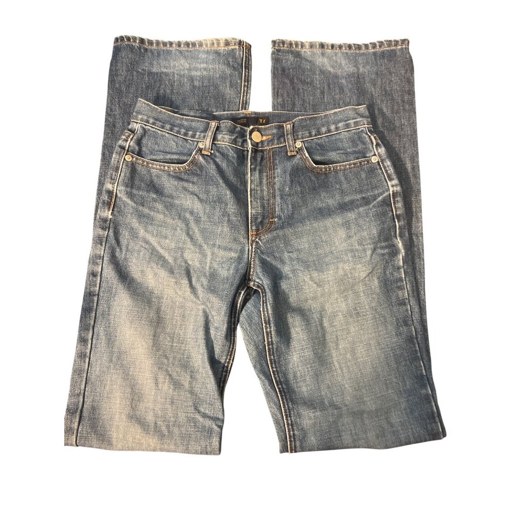 J.Crew Straight Leg Jeans Blue Denim Light Distressing Size 4 Tall Women
